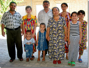 Ikhtiyor (left) with his family